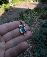 Load image into Gallery viewer, Luna Tourmaline Doublet Pendant, 14k Yellow Gold and VS White Diamond