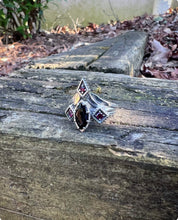 Load image into Gallery viewer, Bathory Vampiric Onyx and Ruby Ring