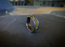 Load image into Gallery viewer, Textured Tungsten with Butterscotch Opal (Size 11)