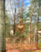 Load image into Gallery viewer, Sacred Heart Pendant Cast in Sealed Bronze