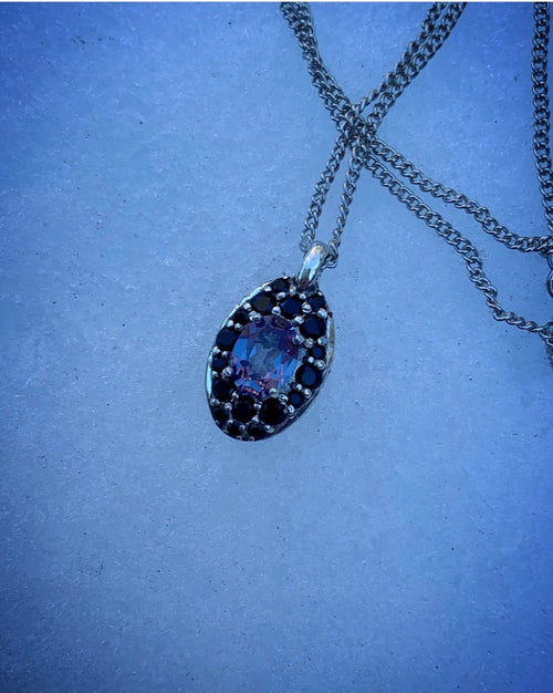 Alexandrite and Black Spinel Pavè Pendant