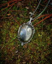 Load image into Gallery viewer, Ornamental Pyrite Cabochon Pendant