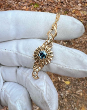 Load image into Gallery viewer, Arcturus Blue Moissanite, Diamond, and 14k Yellow Gold