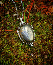 Load image into Gallery viewer, Ornamental Pyrite Cabochon Pendant